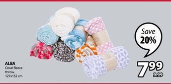JYSK Alba coral fleece throw offer