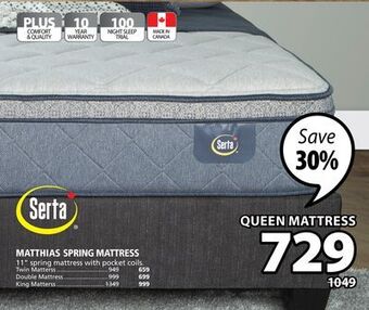 JYSK Serta matthias spring mattress offer