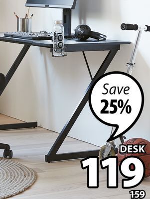 JYSK Halsted gaming desk with all the essentials for your gaming pleasure offer