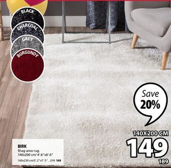 JYSK Birk shag area rug offer