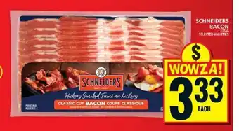 Food Basics SCHNEIDERS BACON 375 G SELECTED VARIETIES offer
