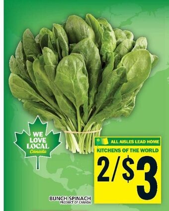 Food Basics BUNCH SPINACH offer