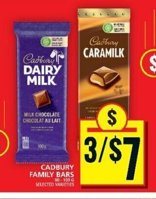 Food Basics CADBURY FAMILY BARS offer
