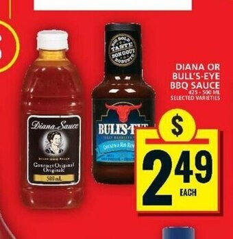 Food Basics DIANA OR BULL'S-EYE BBQ SAUCE offer