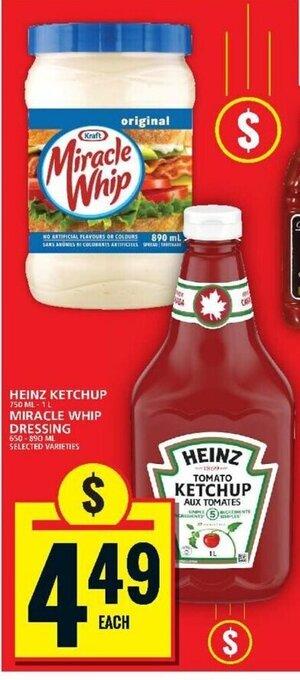 Food Basics HEINZ KETCHUP 750 ML-1 L offer