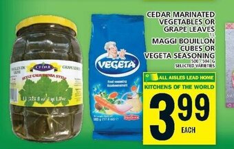Food Basics CEDAR MARINATED VEGETABLES OR GRAPE LEAVES offer