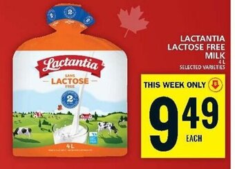 Food Basics LACTANTIA LACTOSE FREE MILK offer