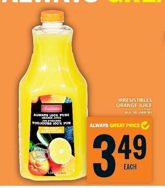 Food Basics IRRESISTIBLES ORANGE JUICE offer