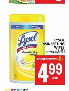 Food Basics LYSOL DISINFECTING WIPES offer