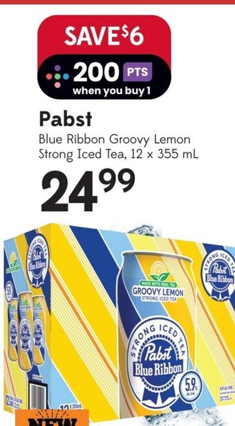 Sobeys Pabst Blue Ribbon Groovy Lemon Strong Iced Tea, 12 x 355 mL offer