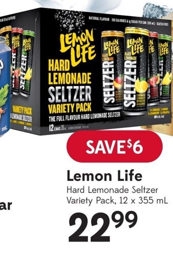 Sobeys Lemon Life Hard Lemonade Seltzer Variety Pack, 12 x 355 mL offer