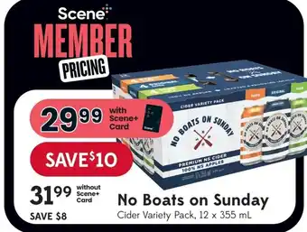Sobeys No Boats on Sunday Cider Variety Pack, 12 x 355 mL offer