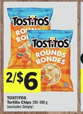 IGA TOSTITOS Tortilla Chips 205-300 g offer