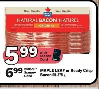 IGA MAPLE LEAF or Ready Crisp Bacon 65-375 g offer