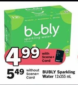 IGA BUBLY Sparkling Water 12x355 mL offer