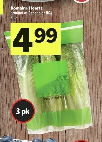IGA Romaine Hearts 3pk offer