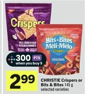 IGA CHRISTIE Crispers or Bits & Bites 145 g selected varieties offer