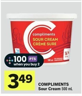 IGA COMPLIMENTS Sour Cream 500 mL offer