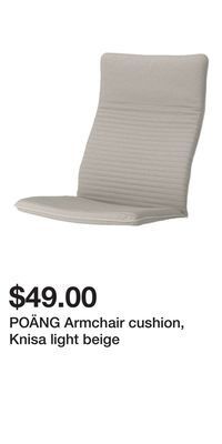 IKEA Poäng armchair cushion, knisa light beige offer