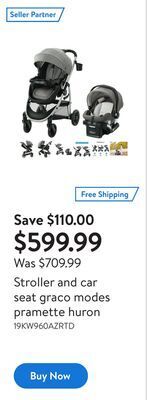 Walmart Stroller and car seat graco modes pramette huron offer