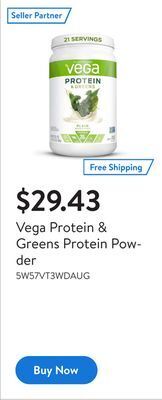 Walmart Vega protein & greens protein powder offer