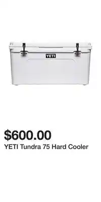 Sport Chek Yeti tundra 75 hard cooler offer