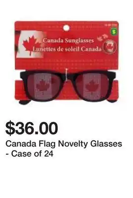 Dollarama Canada flag novelty glasses - case of 24 offer