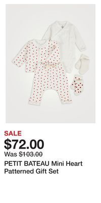 Holt Renfrew Petit bateau mini heart patterned gift set offer