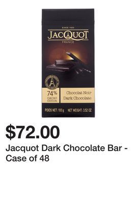 Dollarama Jacquot dark chocolate bar - case of 48 offer