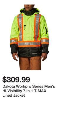 Mark's Dakota workpro series men's hi-visibility 7-in-1 t-max lined jacket offer