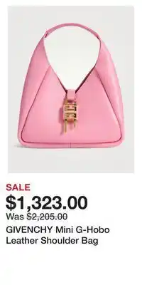 Holt Renfrew Givenchy mini g-hobo leather shoulder bag offer