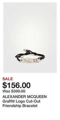 Holt Renfrew Alexander mcqueen graffiti logo cut-out friendship bracelet offer