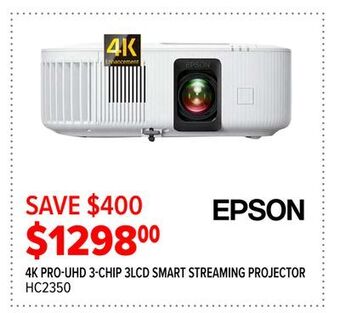 2001 Audio Video Epson 4k pro-uhd 3-chip 3lcd smart streaming projector offer