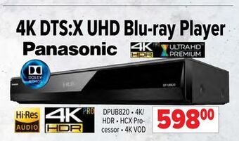 2001 Audio Video Panasonic 4k dts:x uhd blu-ray player offer