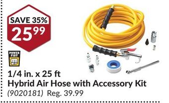 Princess Auto Power fist 1/4 in. x 25 ft hybrid air hose with accessory kit offer