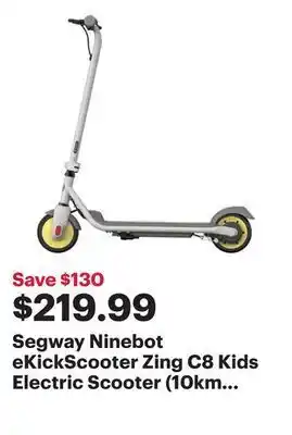 Best Buy Segway ninebot ekickscooter zing c8 kids electric scooter (10km range / 16km/h top speed) - light grey - only at best buy offer
