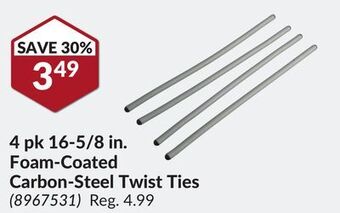Princess Auto 4 pk 16-5/8 in. foam-coated carbon-steel twist ties offer