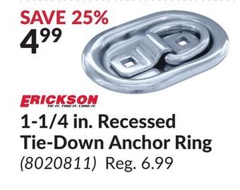 Princess Auto 1-1/4 in. recessed tie-down anchor ring offer