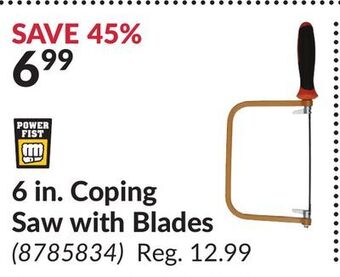 Princess Auto 6 in. coping saw with blades offer