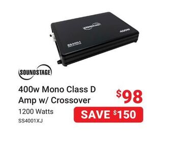 Visions Electronics Soundstage 400w mono class d amp w/ crossover offer
