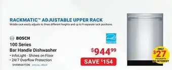 Visions Electronics Bosch 100 series bar handle dishwasher offer