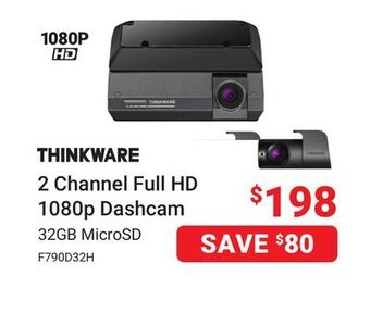 Visions Electronics Thinkware 2 channel full hd 1080p dashcam offer