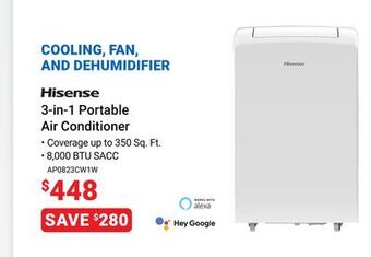 Visions Electronics Hisense 3-in-1 portable air conditioner offer
