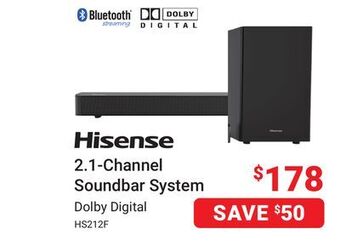 Visions Electronics Hisense 2.1-channel soundbar system offer