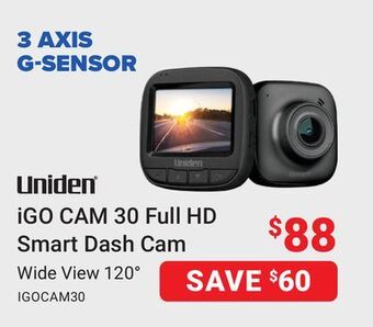 Visions Electronics Uniden igo cam 30 full hd smart dash cam offer