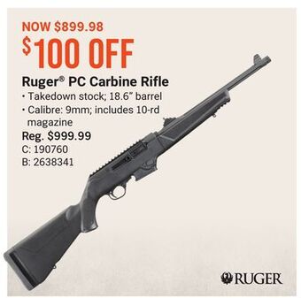 Bass Pro Ruger® pc carbine rifle offer