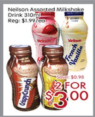 Sunny Food Mart Neilson assorted milkshake drink offer
