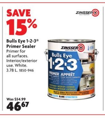Home Hardware Bulls eye 1-2-3® primer sealer offer