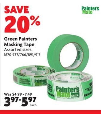 Home Hardware Green painters masking tape offer