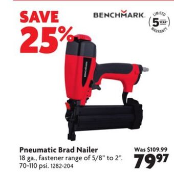 Home Hardware Pneumatic brad nailer offer